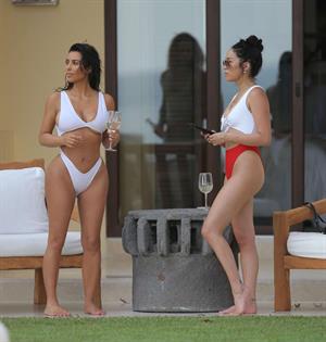 Kim Kardashian in white bikini in Mexico