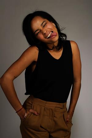 Zoe Kravitz in a black shirt 2010