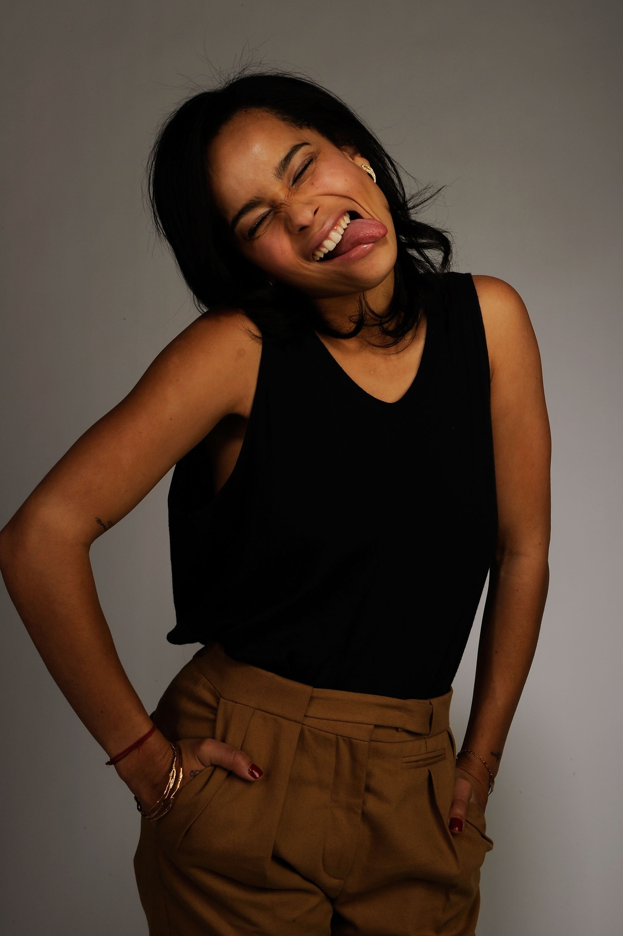 Zoe Kravitz in a black shirt 2010