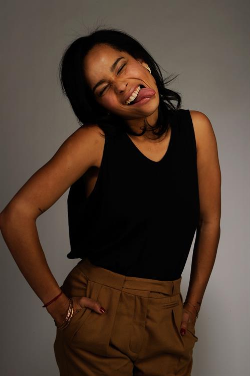 Zoe Kravitz in a black shirt 2010