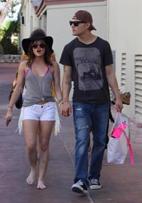 Lucy Hale and Ashley Benson photoshoot at the Bondo Bikini Shack on Miami Beach on March 24, 2012