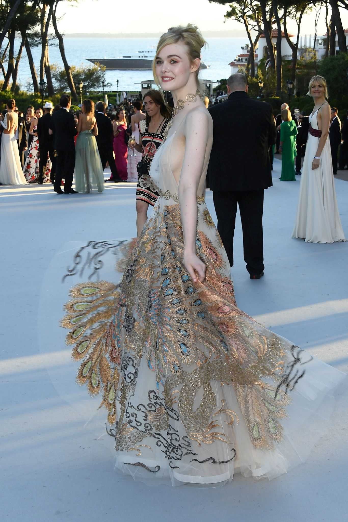 Elle Fanning showing off pasties at amfAR’s 23rd Cinema Against AIDS Gala