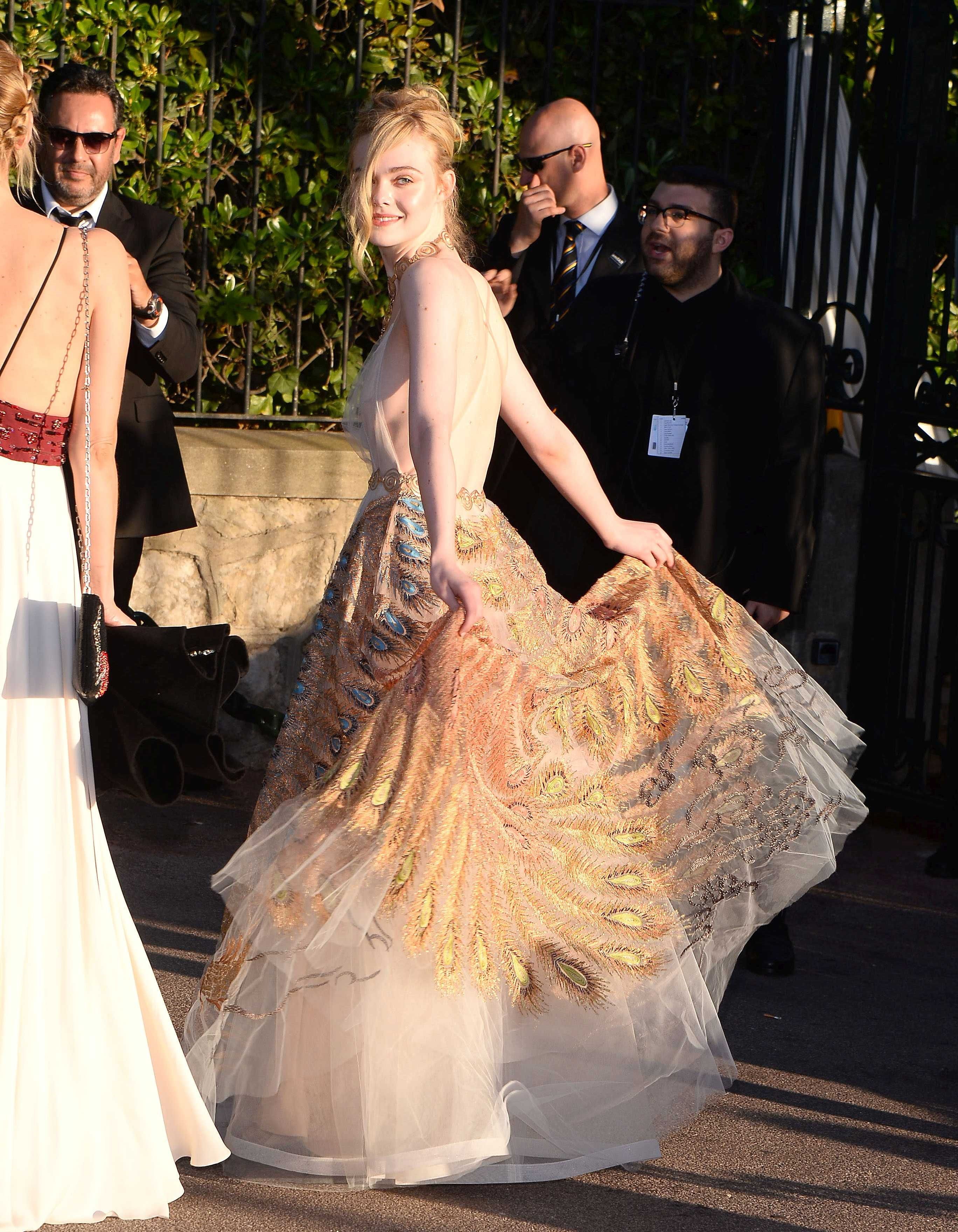 Elle Fanning showing off pasties at amfAR’s 23rd Cinema Against AIDS Gala