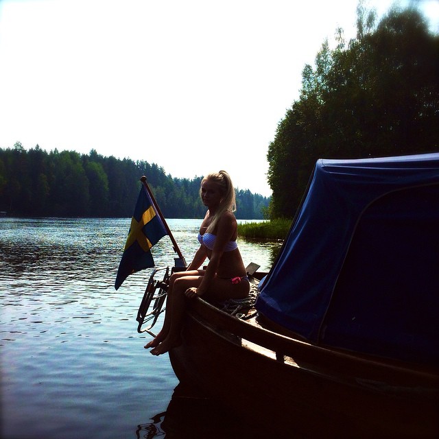 Anna Nyström in a bikini