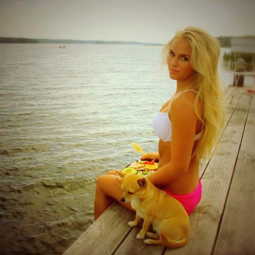 Anna Nyström in a bikini