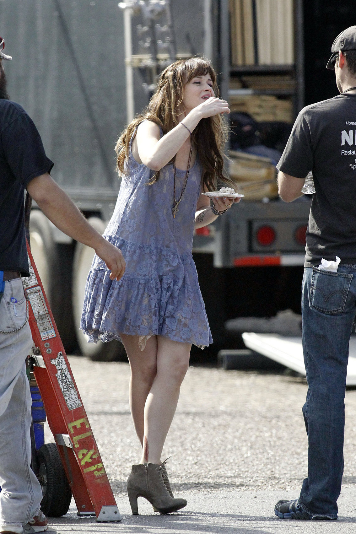 Alexis Bledel on the set of 'Remember Sunday' in New Orleans January 25, 2013