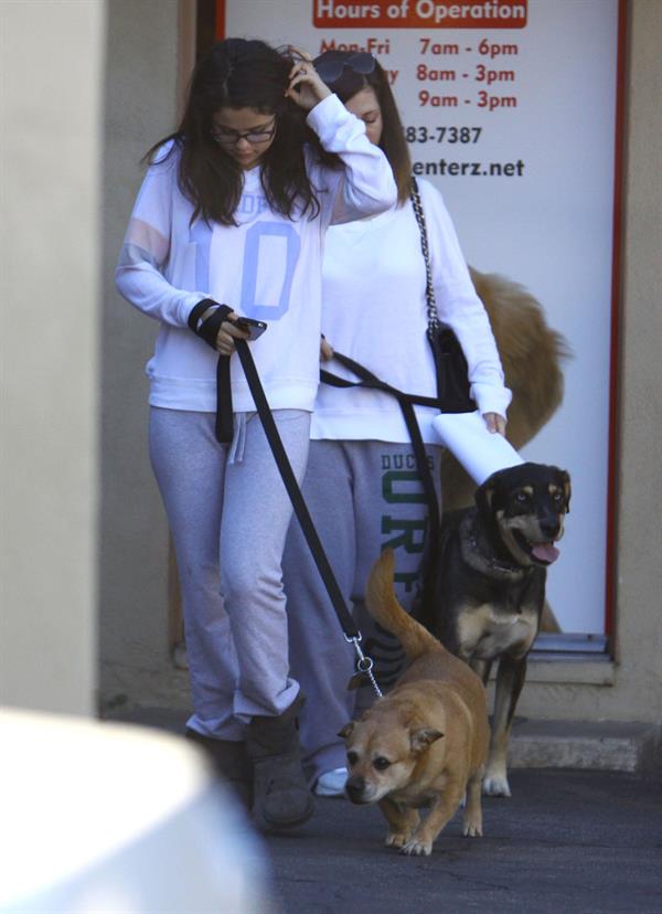 Selena Gomez taking her dogs to a Veterinary Clinic in Encino, November 24, 2012 