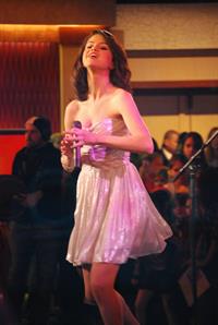 Selena Gomez on the Good Morning America show in New York City, February 11, 2010