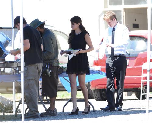 Selena Gomez on the set of 'Feed the Dog' in Pasadena August 27, 2012