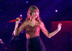 Taylor Swift on stage at the KIIS FM 2012 Jingle Ball concert at Nokia Theatre in Los Angeles - December 1, 2012 