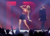 Taylor Swift on stage at the KIIS FM 2012 Jingle Ball concert at Nokia Theatre in Los Angeles - December 1, 2012 