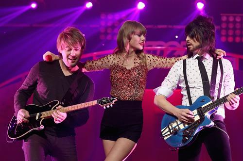 Taylor Swift on stage at the KIIS FM 2012 Jingle Ball concert at Nokia Theatre in Los Angeles - December 1, 2012 