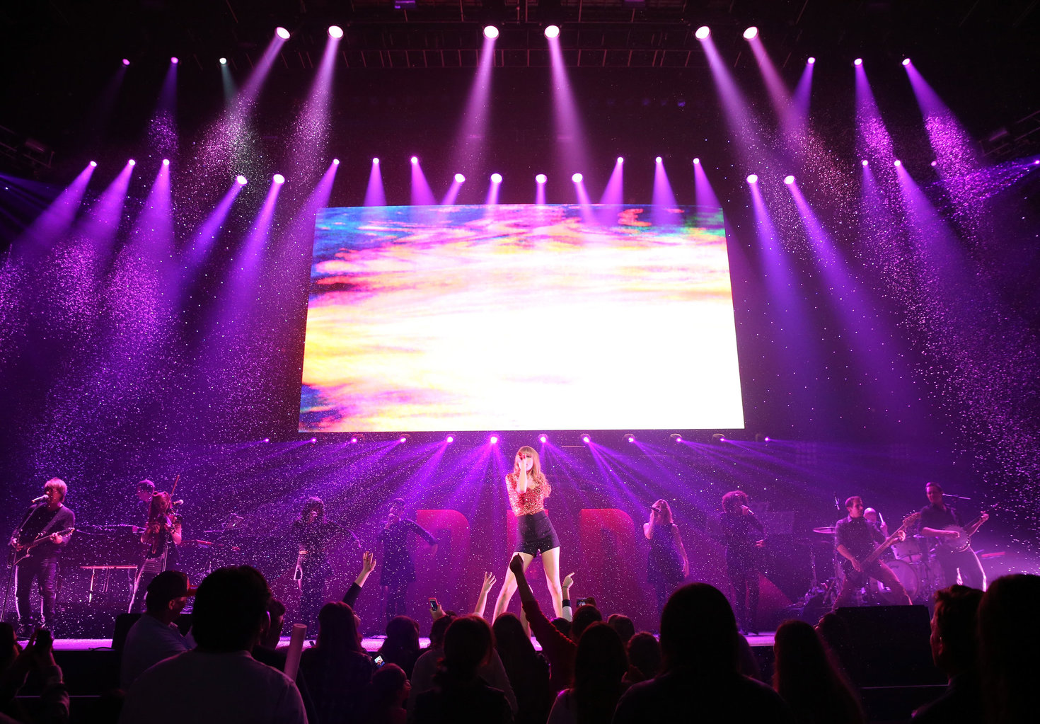 Taylor Swift on stage at the KIIS FM 2012 Jingle Ball concert at Nokia Theatre in Los Angeles - December 1, 2012 