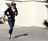 Kristen Stewart playing with a ball on the set of  Sils Maria  in Switzerland September 20, 2013  