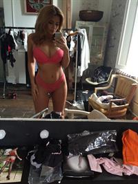 Holly Peers in lingerie taking a selfie