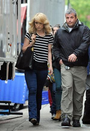 Olivia Wilde on the set of her new Revlon commercial in New York City 2/5/2012 