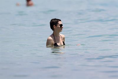 Anne Hathaway on a Beach in Miami 11 05 12 