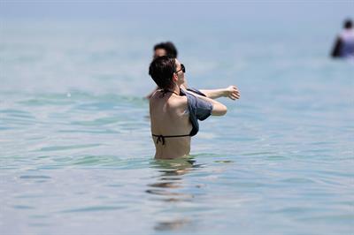 Anne Hathaway on a Beach in Miami 11 05 12 