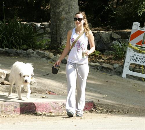 Olivia Wilde walking her dog in the Hollywood Hills on June 24, 2011