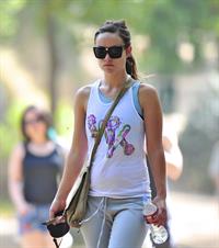 Olivia Wilde walking her dog in the Hollywood Hills on June 24, 2011