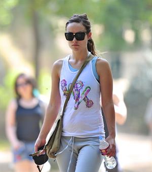 Olivia Wilde walking her dog in the Hollywood Hills on June 24, 2011
