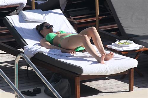 Kelly Brook bikini candids by the pool in Miami 2/1/13 