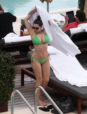 Kelly Brook bikini candids by the pool in Miami 2/1/13 