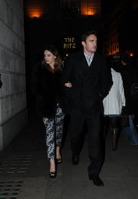 Kelly Brook birthday dinner with Thom Evans at The Wolseley restaurant London November 23, 2012 