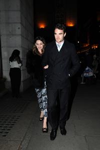 Kelly Brook birthday dinner with Thom Evans at The Wolseley restaurant London November 23, 2012 