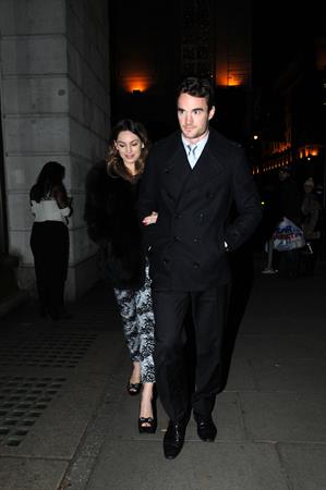 Kelly Brook birthday dinner with Thom Evans at The Wolseley restaurant London November 23, 2012 