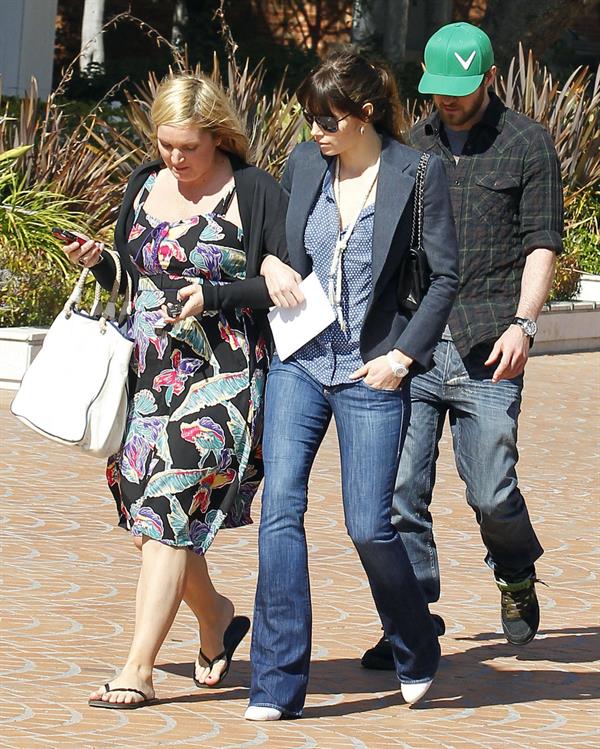 Jessica Biel leaving UCLA Medical Center October 2, 2012