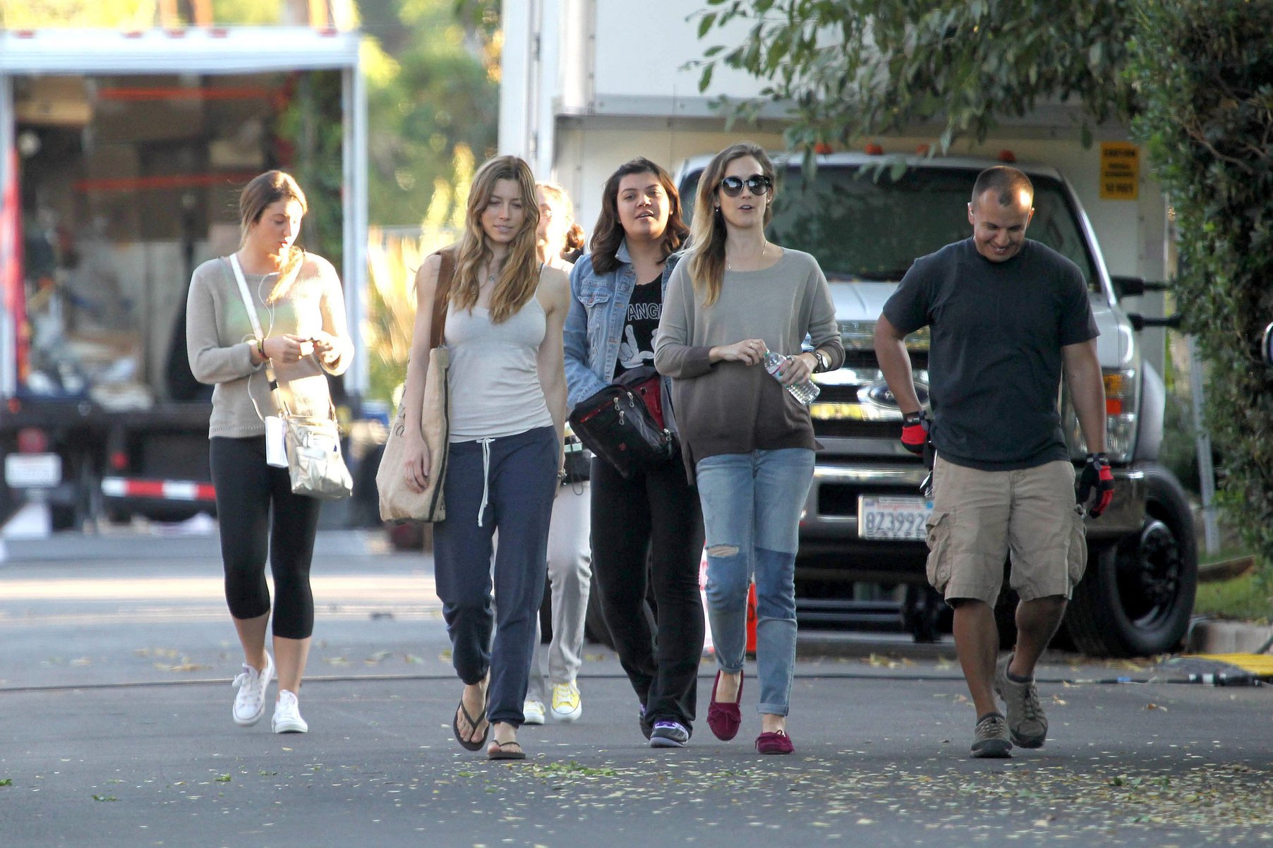 Jessica Biel – “Shiva and May” set candids, LA 10/17/13 