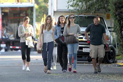 Jessica Biel – “Shiva and May” set candids, LA 10/17/13 