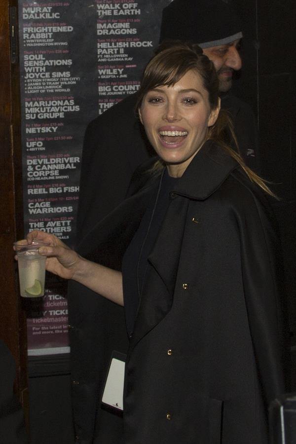 Jessica Biel arrives at the 2013 BRIT Awards After Party at The Arts Club in London on February 20, 2013