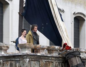 Anne Hathaway on the set of Les Miserables April 18, 2012
