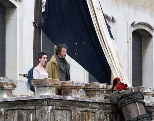 Anne Hathaway on the set of Les Miserables April 18, 2012