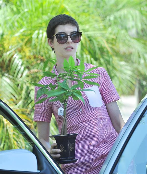 Anne Hathaway out about in Hollywood July 22, 2012 