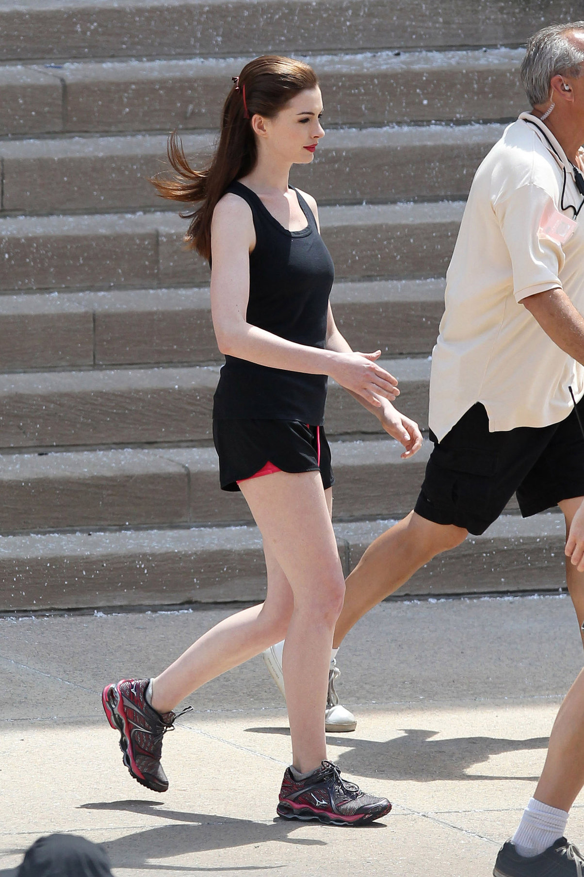 Anne Hathaway set of the Dark Knight Rises in Pittsburgh 4-8-2011