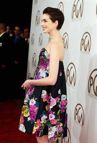 Anne Hathaway 24th Annual Producers Guild Awards at The Beverly Hilton Hotel in Beverly Hills January 26-2013 