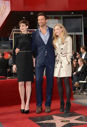 Anne Hathaway attends the Hugh Jackman Hollywood Walk Of Fame Ceremony in Hollywood December 13-2012 