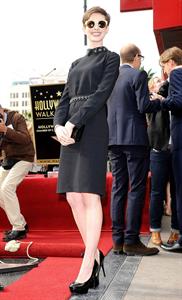 Anne Hathaway attends the Hugh Jackman Hollywood Walk Of Fame Ceremony in Hollywood December 13-2012 