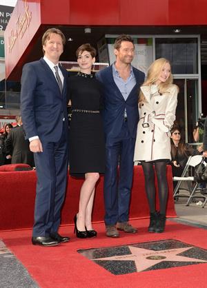 Anne Hathaway attends the Hugh Jackman Hollywood Walk Of Fame Ceremony in Hollywood December 13-2012 