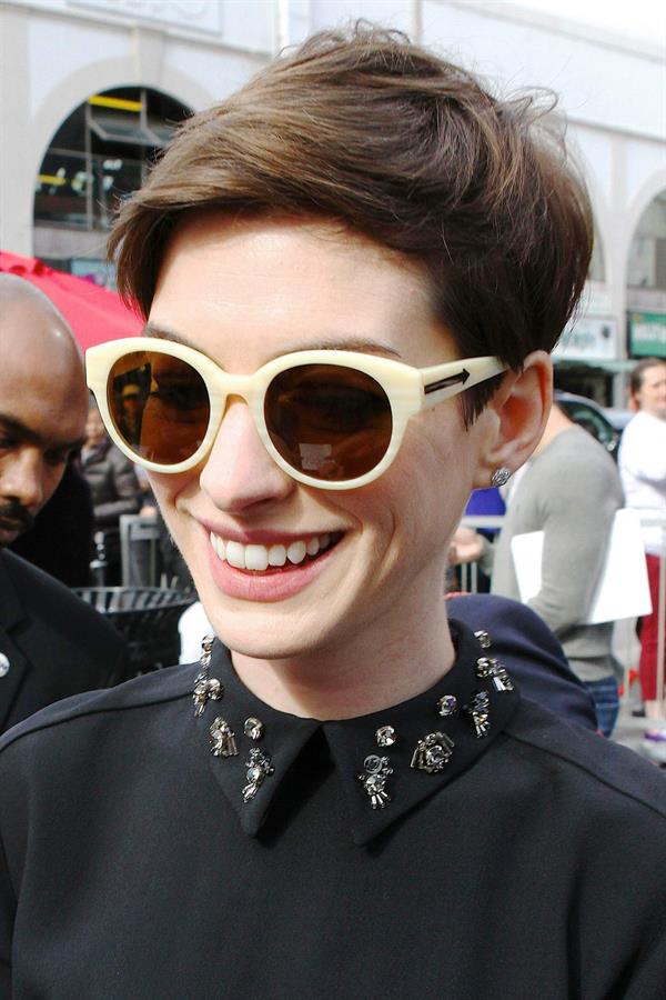 Anne Hathaway attends the Hugh Jackman Hollywood Walk Of Fame Ceremony in Hollywood December 13-2012 