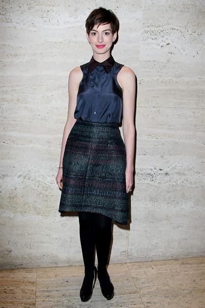 Anne Hathaway A Lunch to Celebrate Launch of 'LES MISERABLES at the Four Seasons Restaurant in NYC