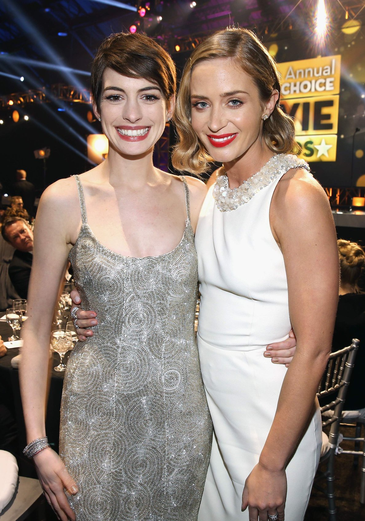 Anne Hathaway attends the Critics' Choice Movie Awards 2013 with Skinnygirl Cocktails at Barkar Hangar