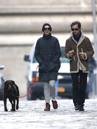 Anne Hathaway - out for a walk in NYC 1/8/13  