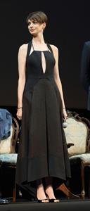 Anne Hathaway poses for photographers during an event to promote their latest movie 'Les Miserables' in Tokyo