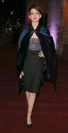 After the Les Miserables premiere, Anne Hathaway at the after-party for the movie at The Roundhouse in Camden, London UK.