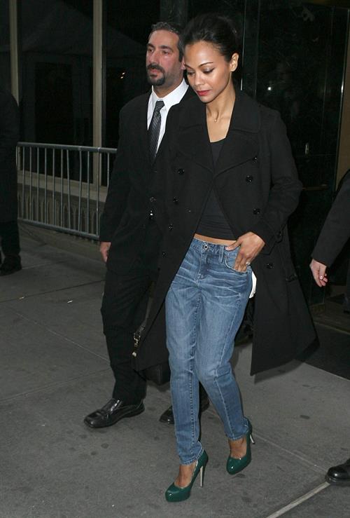 Zoe Saldana leaving the Calvin Klein fashion show - February 17, 2011 