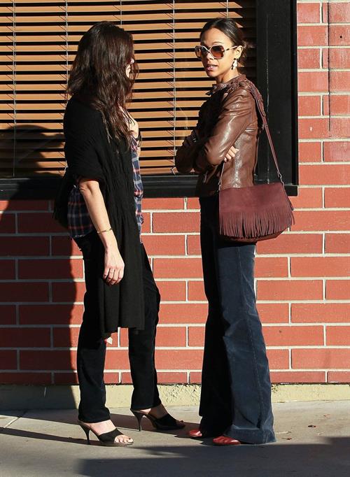 Zoe Saldana after lunch at Good Earth in Studio City December 22, 2011 